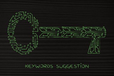 Elektronik mikroçip devre, başarı için anahtar kelimeler anahtar