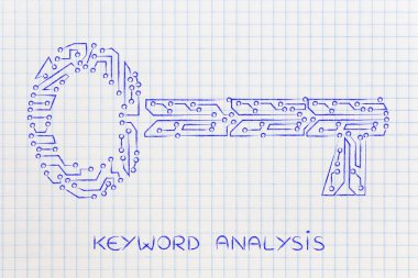 Elektronik mikroçip devre, başarı için anahtar kelimeler anahtar