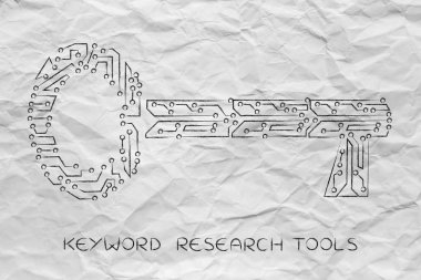 Elektronik mikroçip devre, başarı için anahtar kelimeler anahtar
