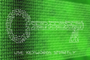 Elektronik mikroçip devre, başarı için anahtar kelimeler anahtar