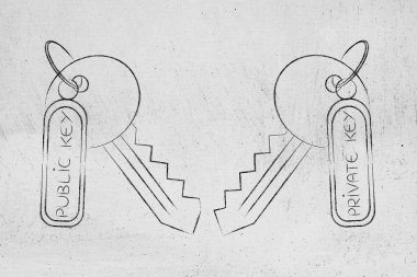 özel ve genel anahtarlar, şifreleme algoritmaları konsepti eşleme