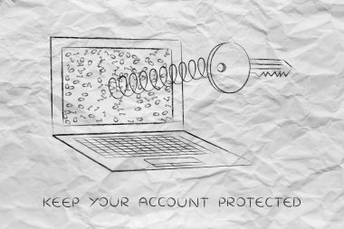 Bahar laptop perde, parolalar ve güvenlik dışında anahtar