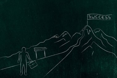 adam yolda başarı için iş birleşmesinden hiking