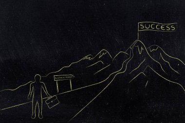 adam yolda başarı için iş birleşmesinden hiking