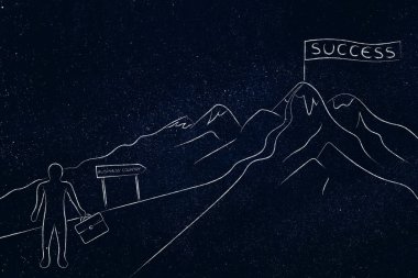 adam yolda başarı için iş ülkeden hiking