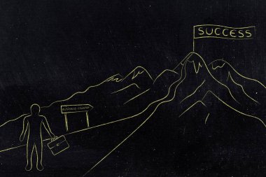 adam yolda başarı için iş ülkeden hiking