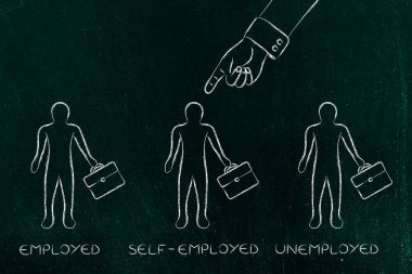 serbest meslek erkekler arasında istihdam ve işsiz işaret parmak