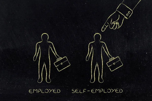 Types of work, being self-employed chosen over employed — Stock Photo, Image