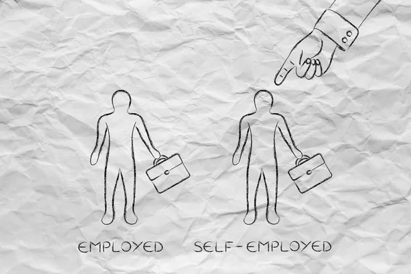 Types of work, being self-employed chosen over employed — Stock Photo, Image