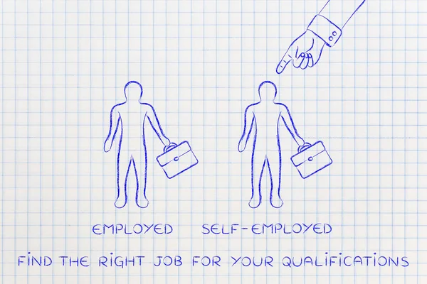 Sätt att arbeta, att vara egenföretagare valt över anställda — Stockfoto