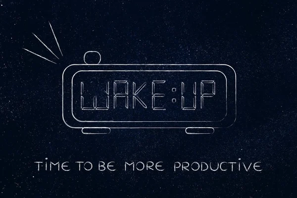 Digitala larm med ordet vakna istället för tid — Stockfoto