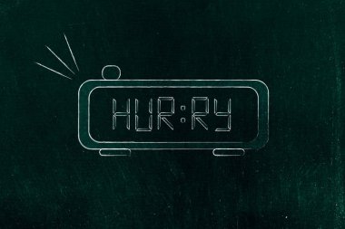 word ile dijital alarm acele zaman yerine