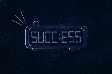 Dijital alarm saat yerine kelime başarı ile