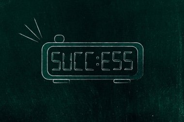 Dijital alarm saat yerine kelime başarı ile