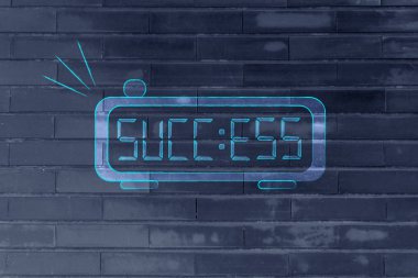 Dijital alarm saat yerine kelime başarı ile