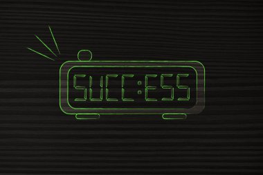 Dijital alarm saat yerine kelime başarı ile