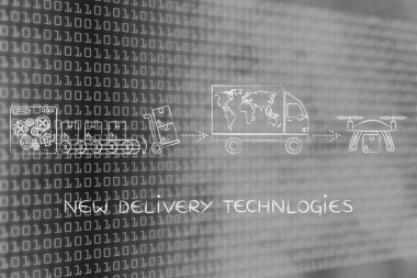 bir parsel dron teslimini depoda