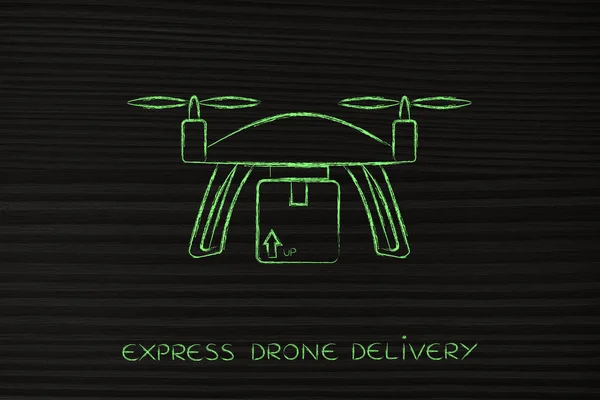 Drone handlowych dostawy działki, zamówienia online — Zdjęcie stockowe