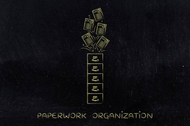 Özgeçmiş kağıtları içinde ya da dışarı ile arşiv