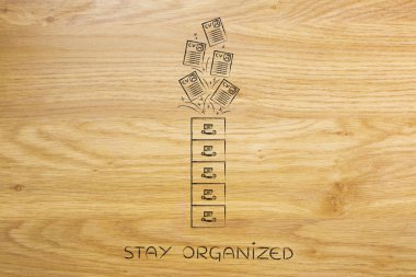 Özgeçmiş kağıtları içinde ya da dışarı ile arşiv