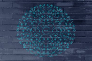 belgeleri iplik akmaz tarafından çevrili saat