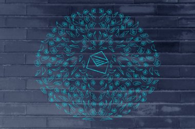 belgeleri iplik akmaz tarafından çevrili e-posta simgesi