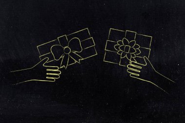 Noel hediye alışverişi eller