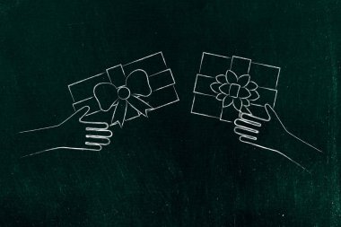 Noel hediye alışverişi eller