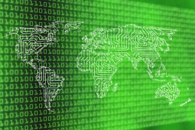 Elektronik mikroçip devreleri yapılan Dünya Haritası