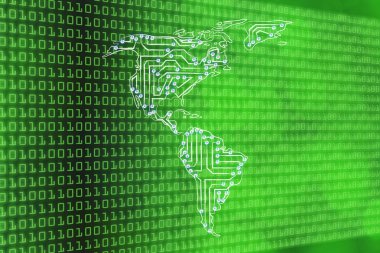 Kuzey ve Güney elektronik mikroçip CI yapılan Amerika Haritası