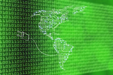 Kuzey ve Güney Amerika elektronik mikroçip devreleri ile yapılmış