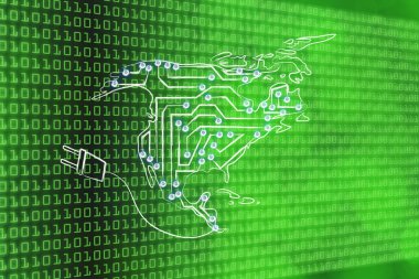 Amerika ve Kanada harita elektronik mikroçip devreleri yapılan