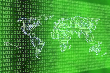 Elektronik mikroçip devreleri yapılan Dünya Haritası