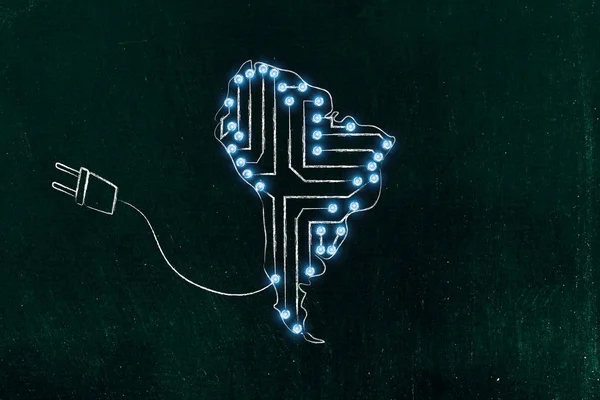 Güney Amerika harita elektronik mikroçip devreleri yapılan