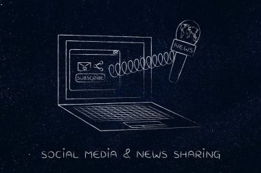 mikrofon dizüstü ekran simgeleri, crowdsourced paylaşımı ile dışarı