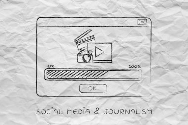 pop-up video yükleme simgeler ve ilerleme çubuğu ile