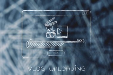 pop-up video yükleme simgeler ve ilerleme çubuğu ile