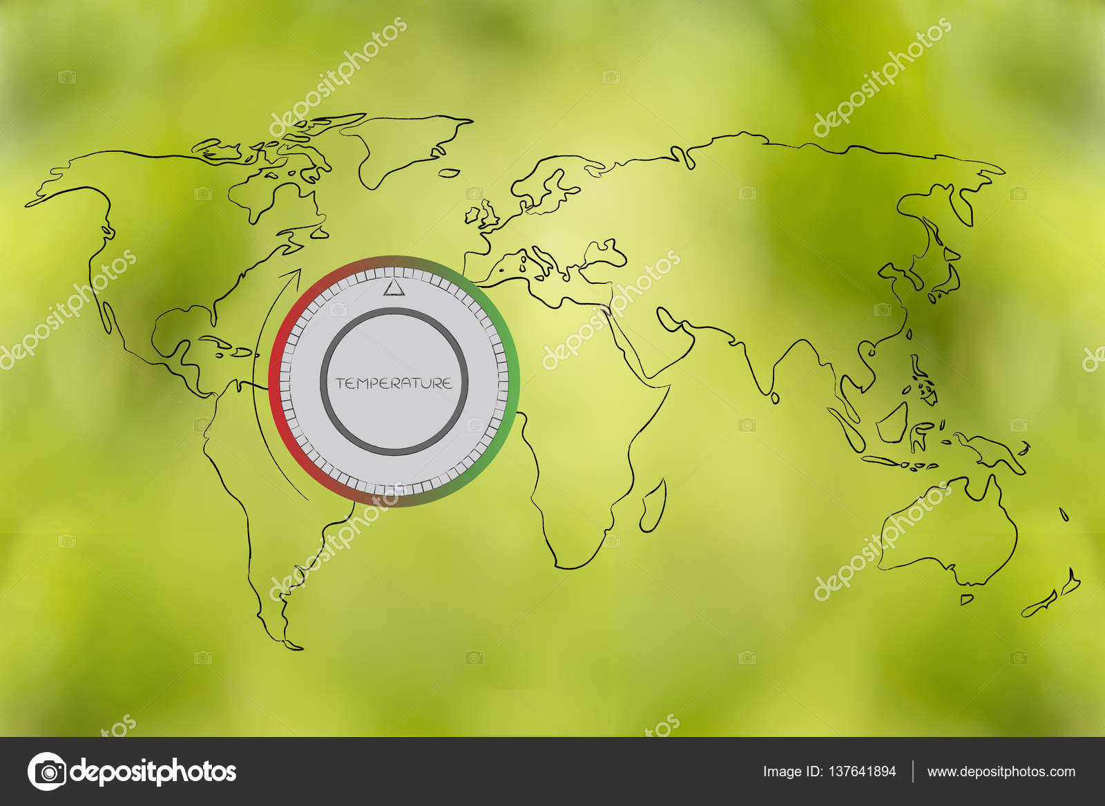 Carte Du Monde Avec Thermostat Le Réchauffement Climatique