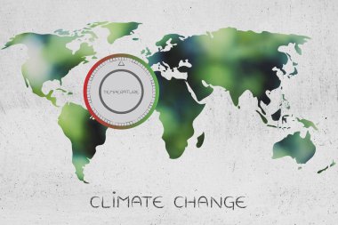 termostat, küresel ısınma ve İklim değişikliği ile Dünya Haritası