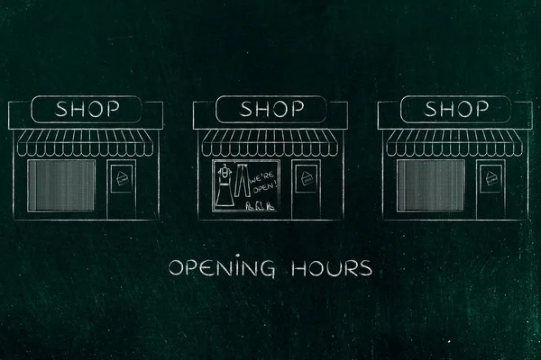 En öppen butik omgiven av andra redan stängt — Stockfoto