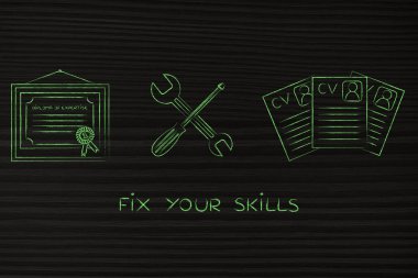 deneyimlerinizi diploma anahtarı ve tornavida ile sabitleme