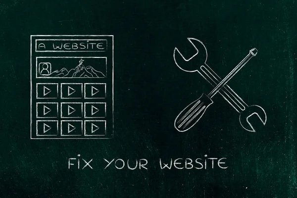 fixing your digital content, website with wrench & screwdriver