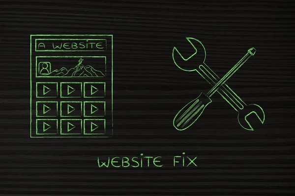 fixing your digital content, website with wrench & screwdriver