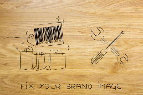 fixing your brand image, products with wrench & screwdriver