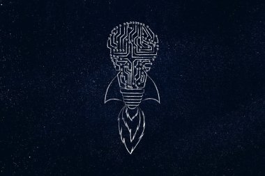 yeni teknoloji fikirler başlatmak: roket Kur ile devre ampul