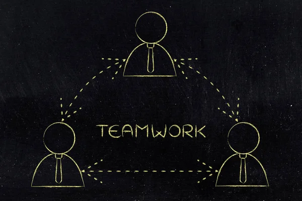 Grupo de empresários trabalhando em equipe ou compartilhando feedback — Fotografia de Stock
