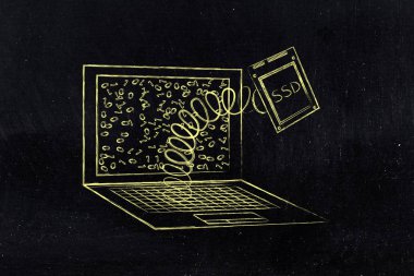 dizüstü bilgisayarınızın ssd depolama modülü bir bahar üzerinde