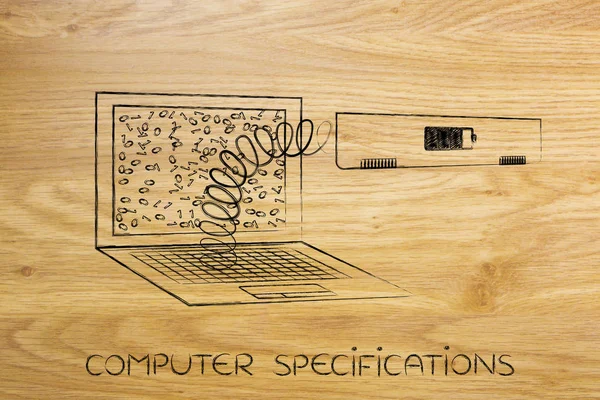 Laptop batterij module op een veer — Stockfoto