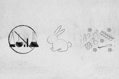 Bunny ve doğal makyaj yanında çarpı laboratuvar Pedikür aygıtları