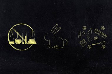 Bunny ve doğal makyaj yanında çarpı laboratuvar Pedikür aygıtları